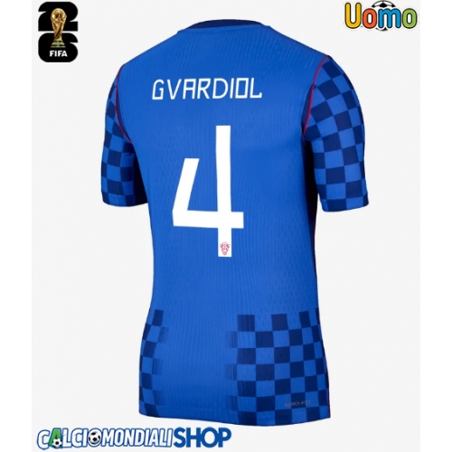 Maglie da calcio Croazia Josko Gvardiol #4 Seconda Maglia Mondiali 2026  Manica Corta